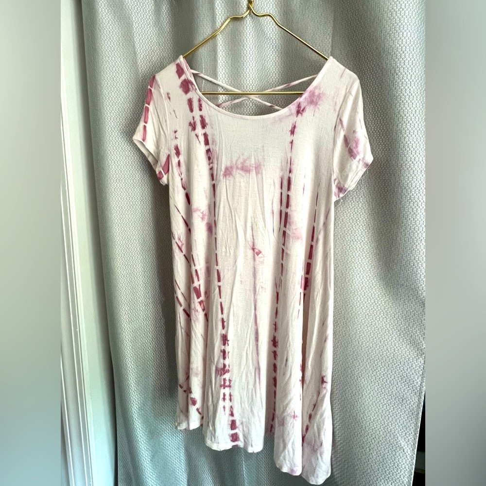 Purple and White Tie-Dye Dress